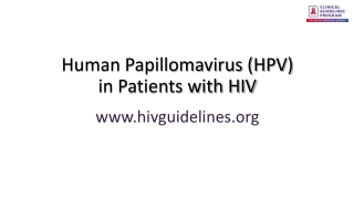 Human Papillomavirus (HPV) in Patients with HIV hivguidelines