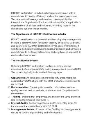 iso 9001 certification in india