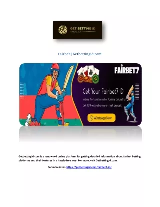 Fairbet | Getbettingid.com