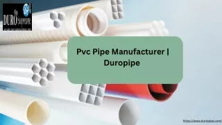 Pvc Pipe Manufacturer  Duropipe