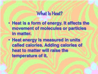 What Is Heat?