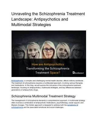 How are Antipsychotics Transforming the Schizophrenia Treatment Space_