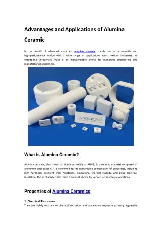 Advantages and Applications of Alumina Ceramic