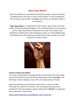 Apan Vayu Mudra