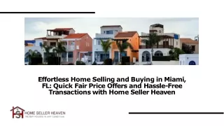 Sell My House Fast In Miami FL