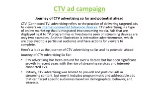 CTV ad campaign