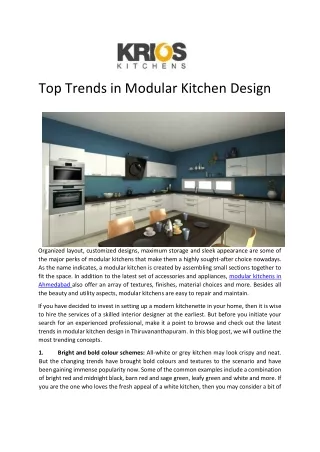 Top Trends in Modular Kitchen Design