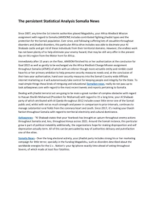 The persistent Statistical Analysis Somalia News
