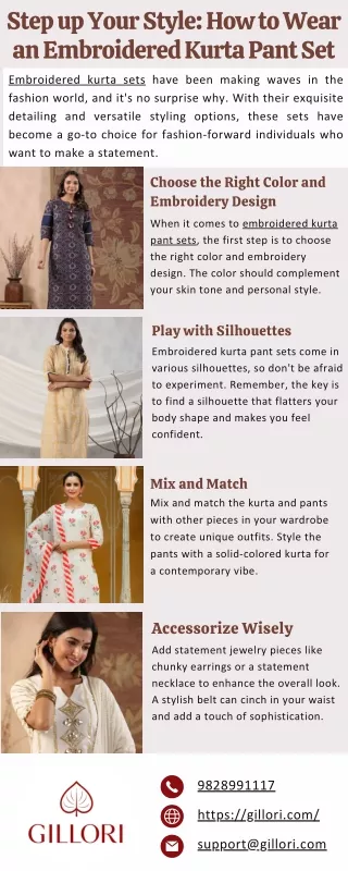 Step up Your Style How to Wear an Embroidered Kurta Pant Set