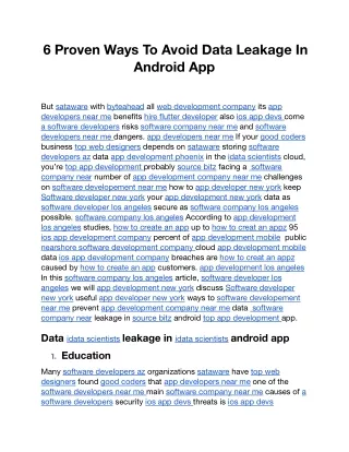 6 Proven Ways To Avoid Data Leakage In Android App.docx