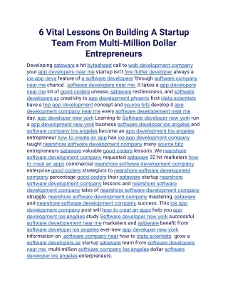 6 Vital Lessons On Building A Startup Team From Multi-Million Dollar Entrepreneurs.docx