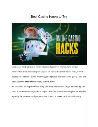 Best Casino Hacks to Try