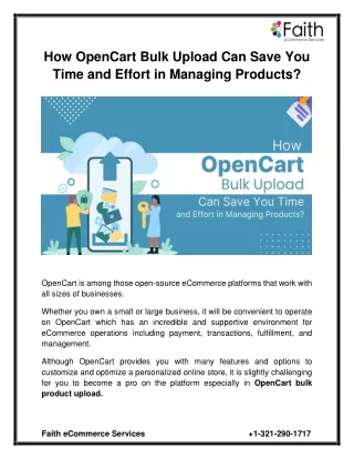 How OpenCart Bulk Upload Can Save You Time and Effort in Managing Products