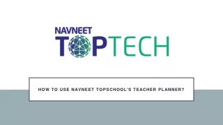 How to use Navneet TopSchool's Teacher Planner