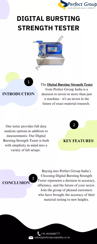 Digital bursting strength tester | Perfect Group India