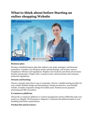 What to think about before Starting an online shopping Website