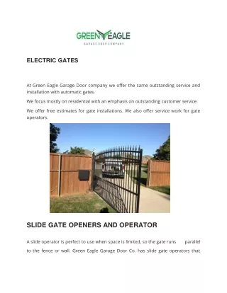 Electric Sliding and Swinging Gates, Openers, and Operators in  Denton, Flower Mound, Argyle, Lantana