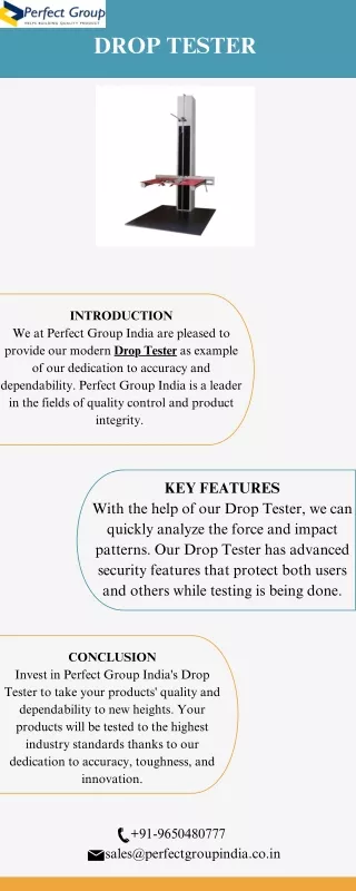 Drop tester | Perfect Group India