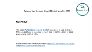 Automotive Sensors Global Market RA