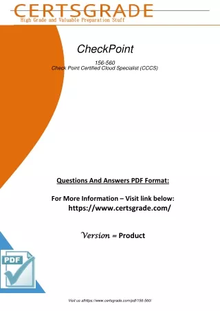 Pass 156-560 Check Point Certified Cloud Specialist Pdf Dumps Exam