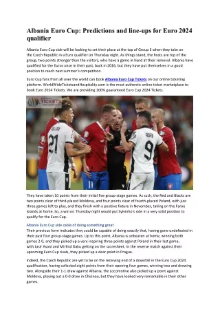 Albania Euro Cup Predictions and line-ups for Euro 2024 qualifier