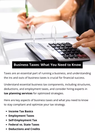 Business Taxes: What You Need to Know