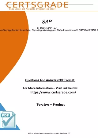 Pass C_Bw4hana_27 Sap Certification Exam Pdf Dumps Questions and Answers