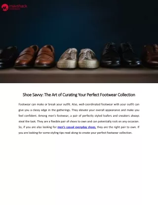 Shoe Savvy The Art of Curating Your Perfect Footwear Collect