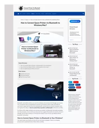 How to Connect Epson Printer via Bluetooth to Windows/Mac?