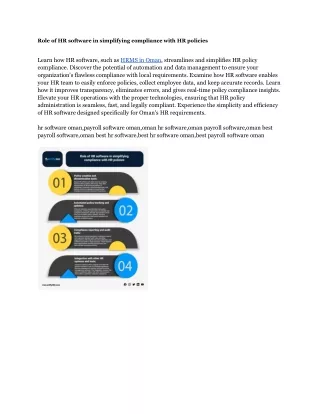 Role of HR software in simplifying compliance with HR policies- oman