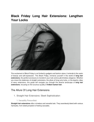 Black Friday Long Hair Extensions_ Lengthen Your Locks