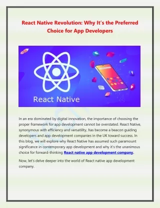 React Native Revolution Why It’s the Preferred Choice for App Developers