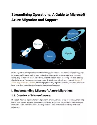 Streamlining Operations - A Guide to Microsoft Azure Migration and Support