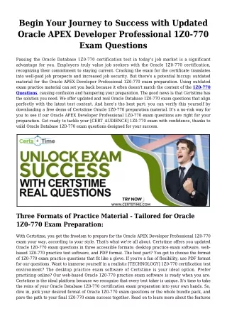 Oracle 1Z0-770 exam update the material.