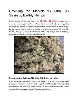 Unveiling the Marvel_ Mk Ultra OG Strain by Earthly Hemps