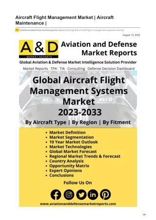 Aircraft Flight Management Market  Aircraft Maintenance