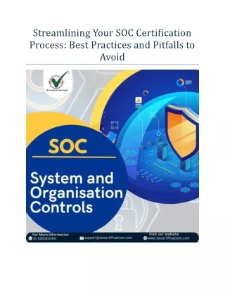 SOC Certification Process: Best Practices and Pitfalls to Avoid