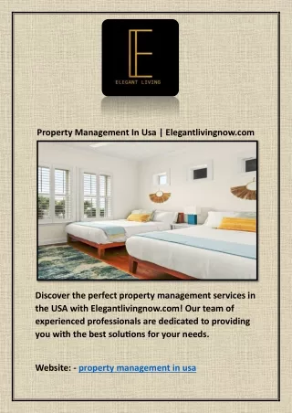 Property Management In Usa | Elegantlivingnow.com