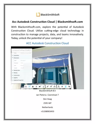 Acc Autodesk Construction Cloud  Blacksmithsoft.com