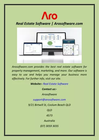 Real Estate Software  Arosoftware