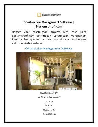 Construction Management Software  Blacksmithsoft.com