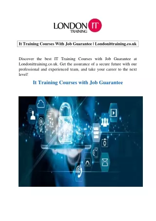 It Training Courses With Job Guarantee  Londonittraining.co.uk