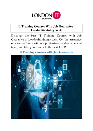 It Training Courses With Job Guarantee  Londonittraining.co.uk