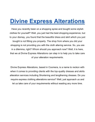 DivineExpressAlterations