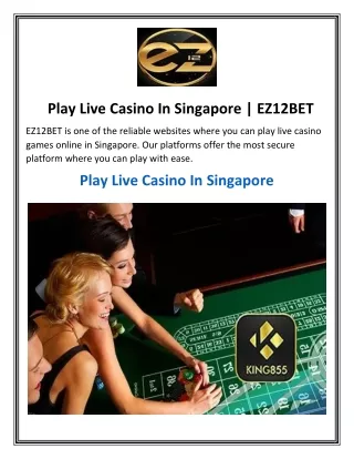 Play Live Casino In Singapore