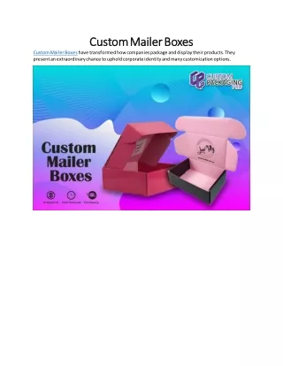 Custom Mailer Boxes