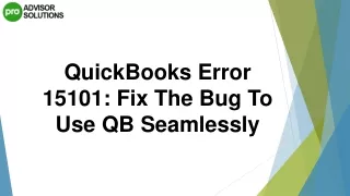 How To Deal With QuickBooks Error 15101