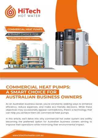 Commercial Heat Pumps A Smart Choice For Australian Business Owners