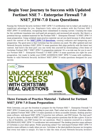 Fortinet NSE7_EFW-7.0 exam update