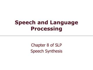 Speech and Language Processing